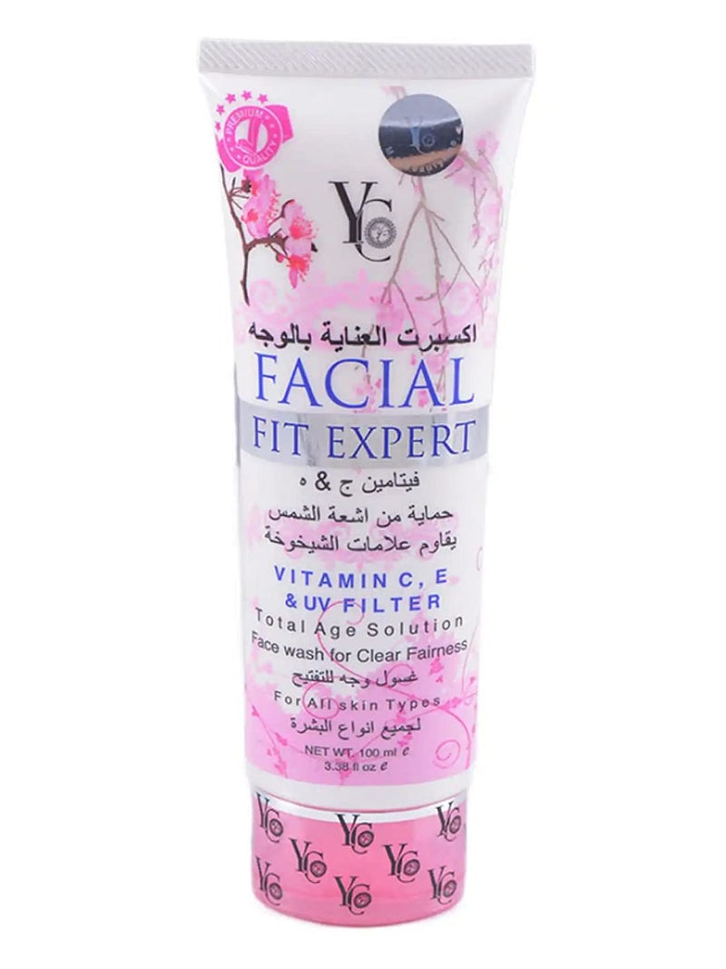 YC Vitamin C - E Face Wash Deep Cleanse Clogged Pores and Deep Moisturization Facial Fit 100 ml (Facial Fit Pink) - Image 1
