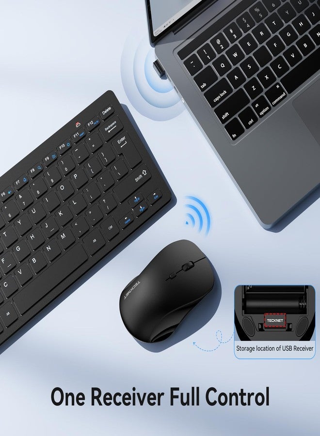 TECKNET Wireless Keyboard and Mouse Combo, 2.4G Mini Cordless Computer Keyboard and Mouse Set, Silent Adjustable 1600 DPI, Quiet Click, Lag-Free for Computer, Laptop, PC, Windows, Mac, Chrome OS - Image 4