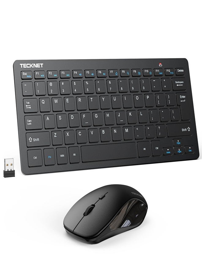 TECKNET Wireless Keyboard and Mouse Combo, 2.4G Mini Cordless Computer Keyboard and Mouse Set, Silent Adjustable 1600 DPI, Quiet Click, Lag-Free for Computer, Laptop, PC, Windows, Mac, Chrome OS - Image 1