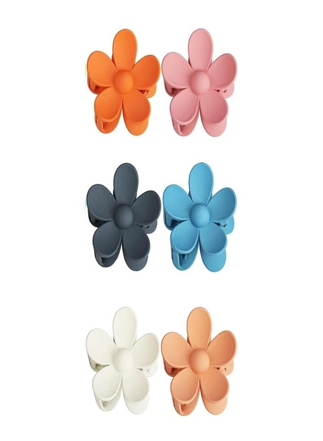 Xarnish Mini Hawaiian Flower Hair Clips For Women, Flower Hair Claw Clips Plumeria Claw Clips for Thin Hair Claw Clips for Thick Hair Beach Hair Accessories for Girls Multi Color - Pack of 6 (MiniX5) - Image 1