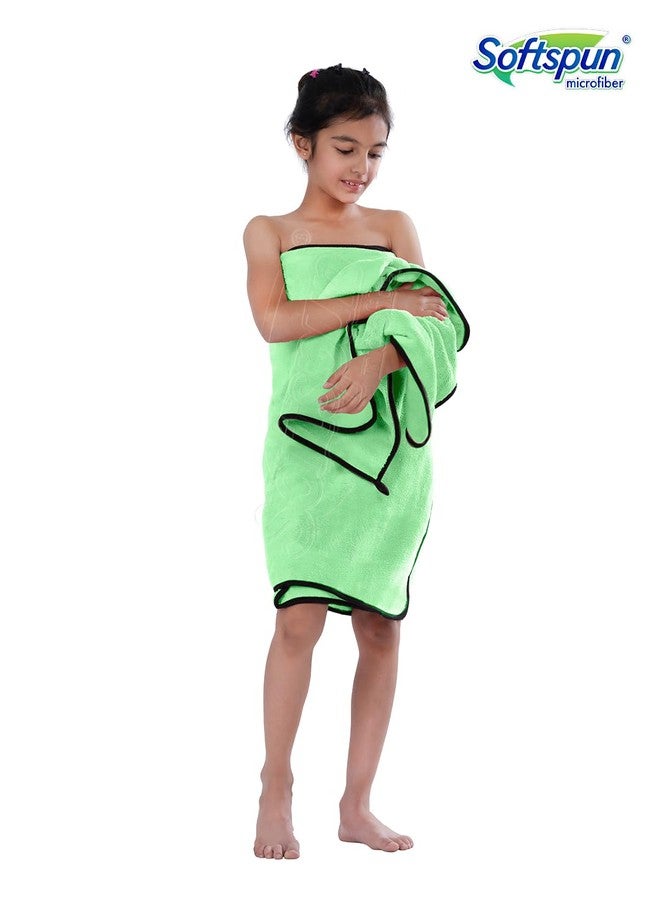 SOFTSPUN Microfiber Wipes Large Baby Towel 2 pc Green! Ultra Absorbent Super Soft & Comfortable Quick Drying for Men & Women Daily Use Extra Large Size Unisex.… - Image 4