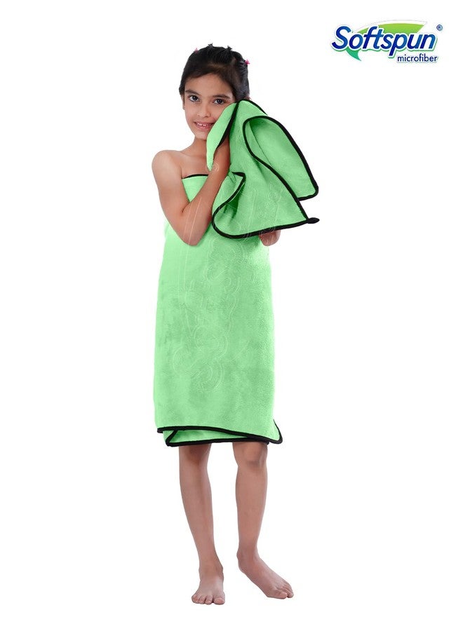 SOFTSPUN Microfiber Wipes Large Baby Towel 2 pc Green! Ultra Absorbent Super Soft & Comfortable Quick Drying for Men & Women Daily Use Extra Large Size Unisex.… - Image 5