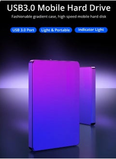 AROAQ External Hard Drive, USB3.0 Ultra Slim HDD Storage Device, Portable Compact High-speed Mobile Hard Disk Compatible for Pc, Desktop, Mobiles, Laptop, Game Console, Ps4, (Gradient Blue Purple, 320GB)  - Image 2
