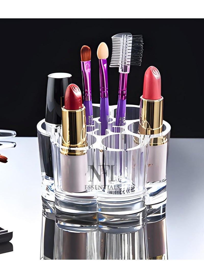 Shein Acrylic Lipstick Holder, Clear Flower shape Compact Organizer with 12 Slots, for Chapstick, Lip Gloss, Nail Brush Organize - Image 5