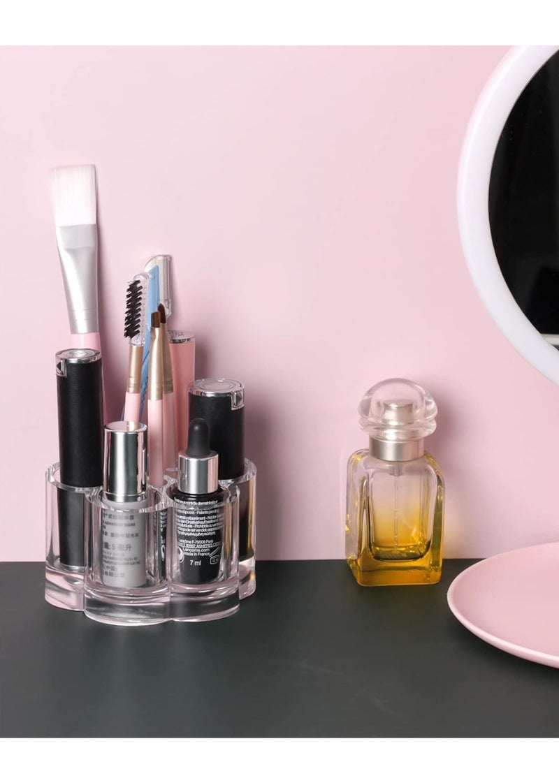 Shein Acrylic Lipstick Holder, Clear Flower shape Compact Organizer with 12 Slots, for Chapstick, Lip Gloss, Nail Brush Organize - Image 3