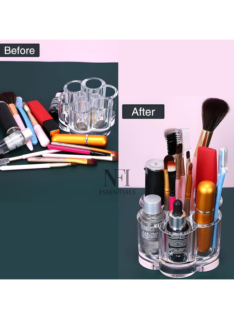 Shein Acrylic Lipstick Holder, Clear Flower shape Compact Organizer with 12 Slots, for Chapstick, Lip Gloss, Nail Brush Organize - Image 4