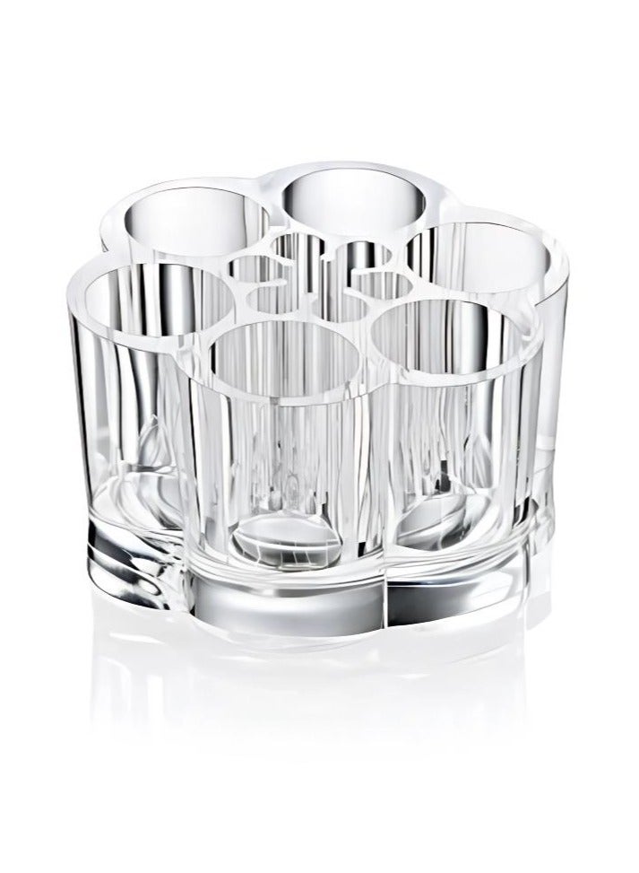 Shein Acrylic Lipstick Holder, Clear Flower shape Compact Organizer with 12 Slots, for Chapstick, Lip Gloss, Nail Brush Organize - Image 1