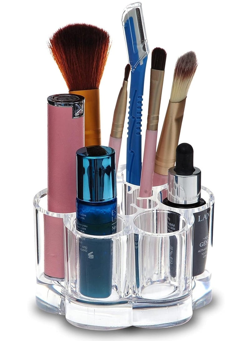 Shein Acrylic Lipstick Holder, Clear Flower shape Compact Organizer with 12 Slots, for Chapstick, Lip Gloss, Nail Brush Organize - Image 2