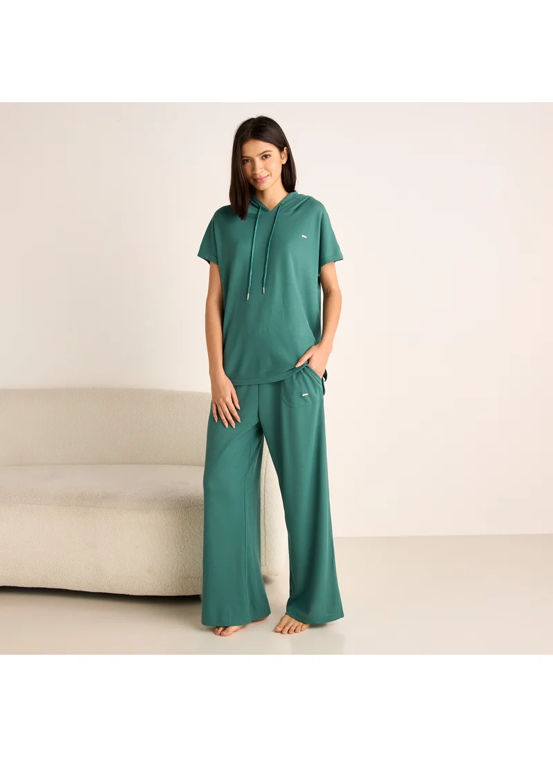 FAV Ribbed Hooded T-shirt and Pyjama Set