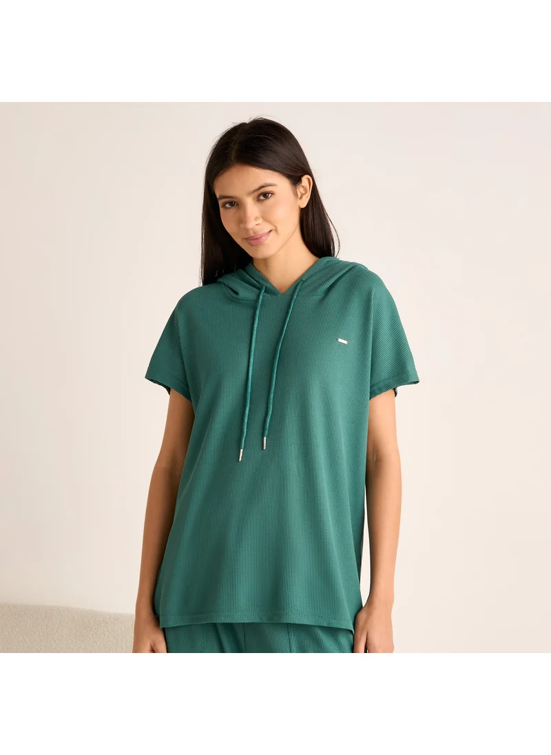 FAV Ribbed Hooded T-shirt and Pyjama Set