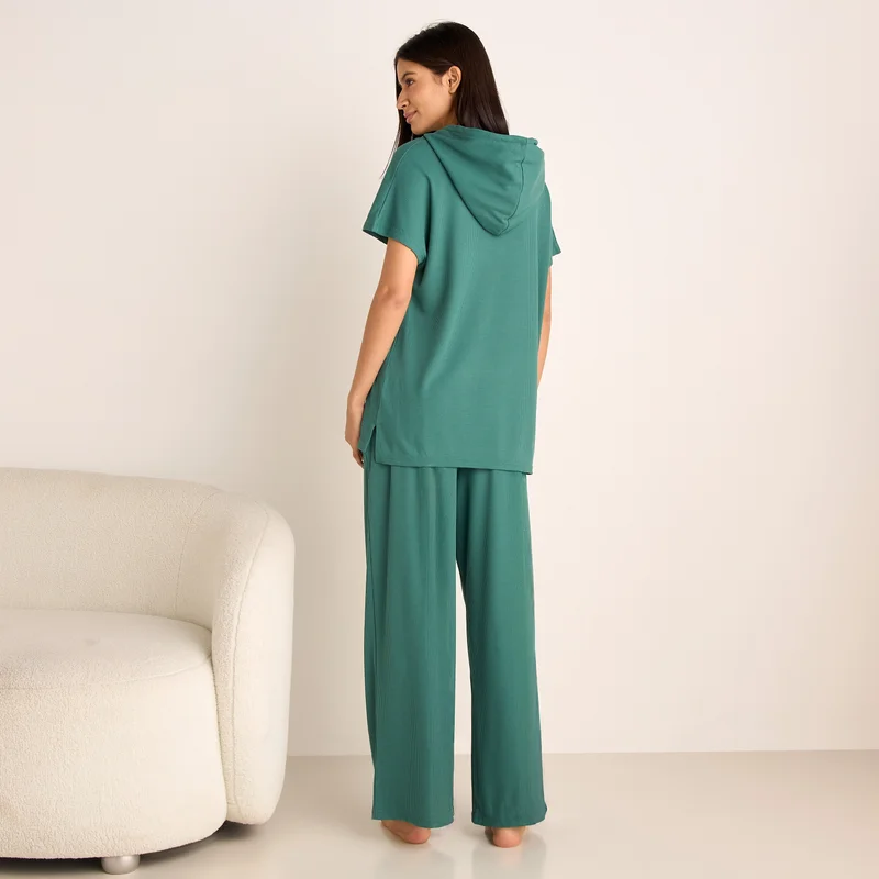 Splash FAV Ribbed Hooded T-shirt and Pyjama Set