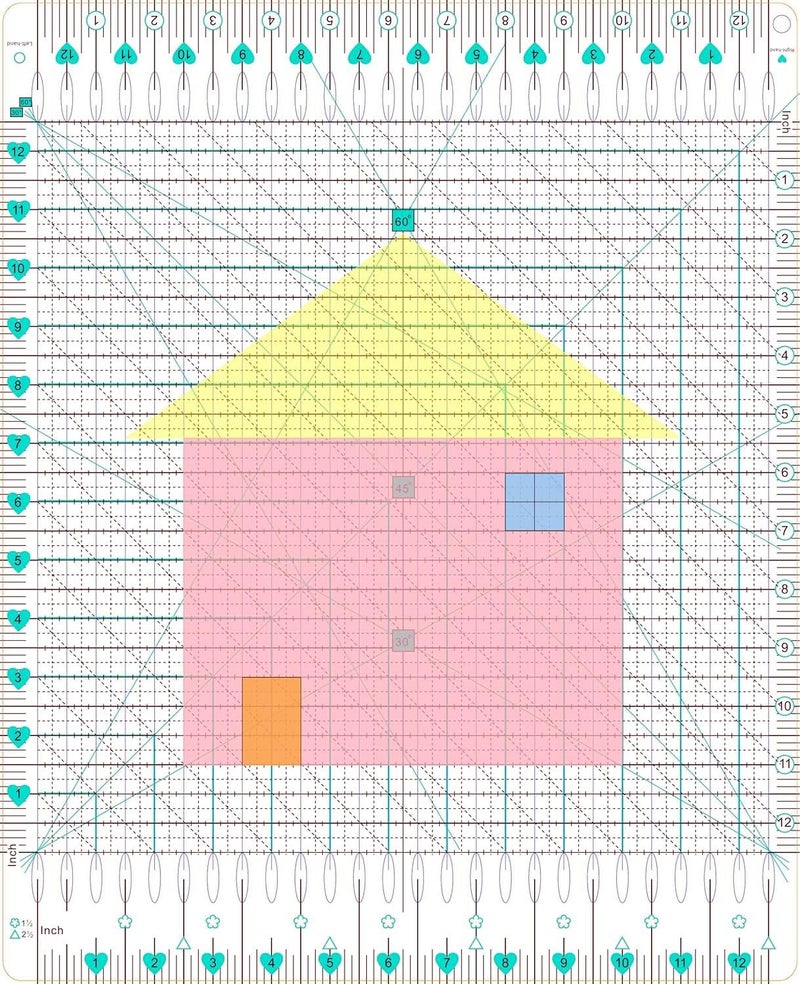 HUIFARI Slotted Ruler,12.5"x12.5" Slotted Quilting Ruler,Slotted Ruler for Quilting - Image 1