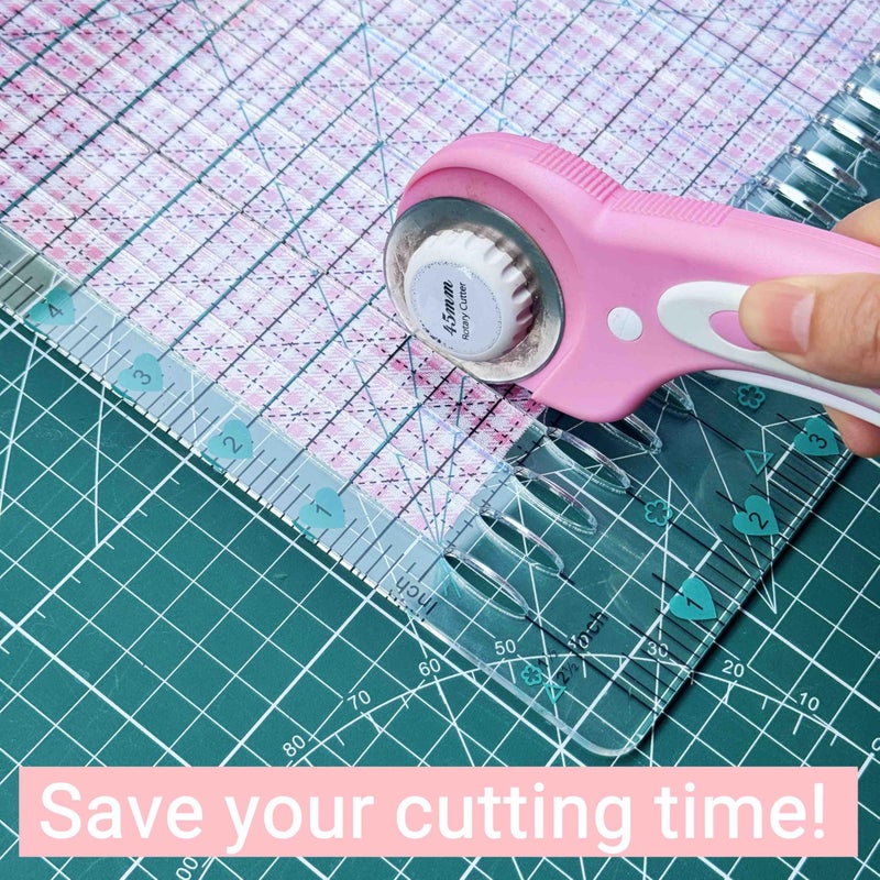 HUIFARI Slotted Ruler,12.5"x12.5" Slotted Quilting Ruler,Slotted Ruler for Quilting - Image 5