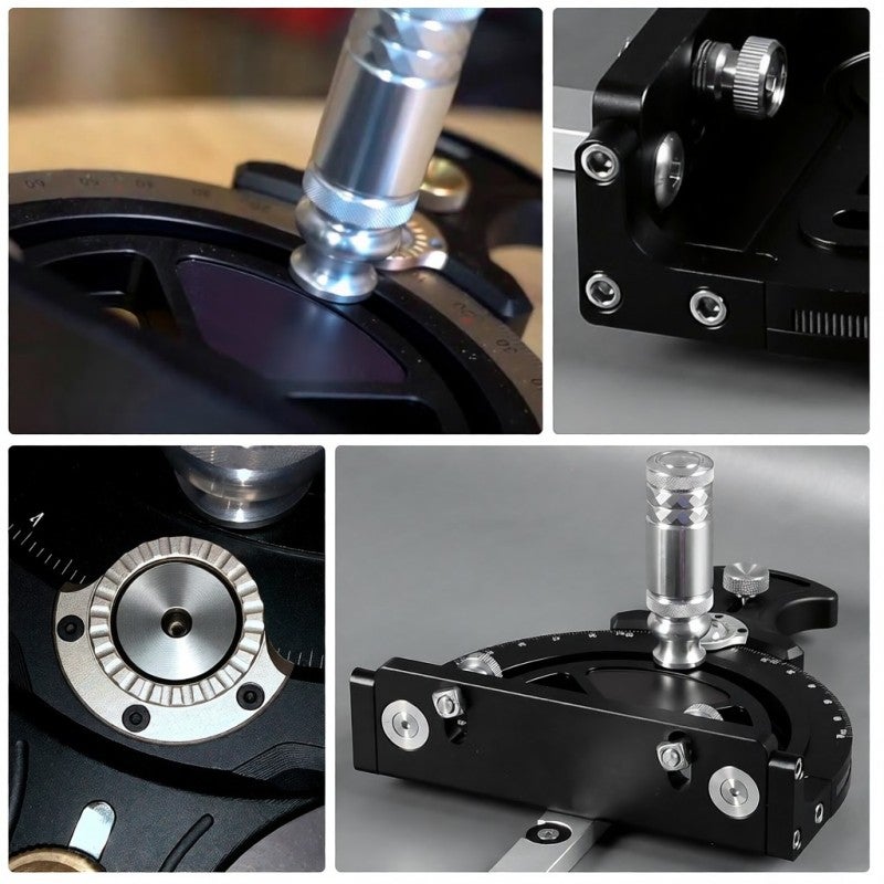 مقياس الزاوية المائلة (Miter Gauge): مقياس زاوية مائلة قابل للتعديل من 0 إلى 70 درجة مصنوع من سبائك الألومنيوم السوداء والفولاذ المقاوم للصدأ - مقياس زاوية عالي الدقة مقطوع بالسلك باستخدام تقنية الحاسب الآلي المركبة (CNC) ومعبئ للمقياس، يستخدم من قبل مستخدمي أмеات الطاولات للخشب - Image 3