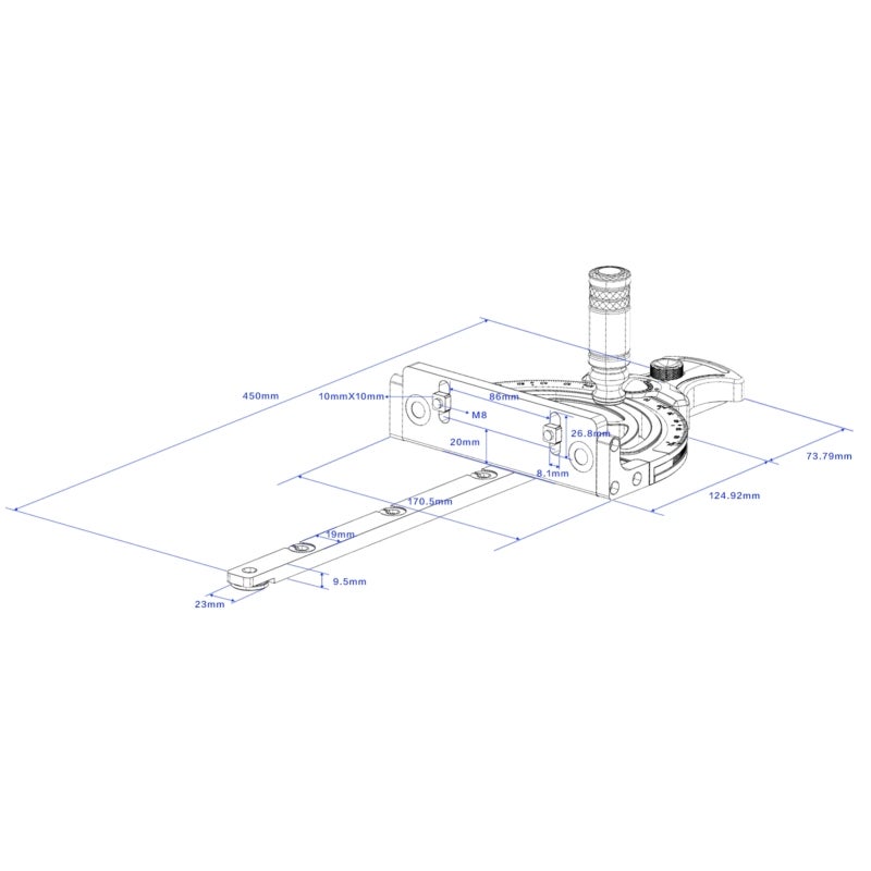 مقياس الزاوية المائلة (Miter Gauge): مقياس زاوية مائلة قابل للتعديل من 0 إلى 70 درجة مصنوع من سبائك الألومنيوم السوداء والفولاذ المقاوم للصدأ - مقياس زاوية عالي الدقة مقطوع بالسلك باستخدام تقنية الحاسب الآلي المركبة (CNC) ومعبئ للمقياس، يستخدم من قبل مستخدمي أмеات الطاولات للخشب - Image 2