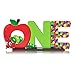 PANTIDE Hungry Caterpillar One Letter Sign Wooden Table Centerpiece for Kids Summer Spring First Birthday Decoration Red Apple 1st Table Sign Party Supplies for Baby Shower Cake Smash Photo Props - Image 2