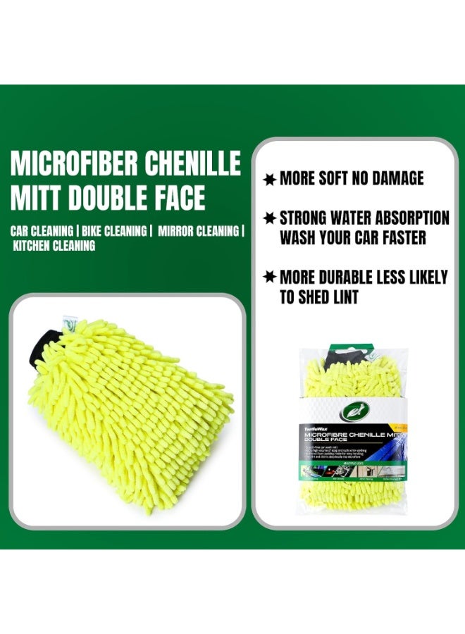 Turtle wax Microfiber Chenille Mitt Double-Sided Scratch-Free Wash 24X20 Cm - Image 4