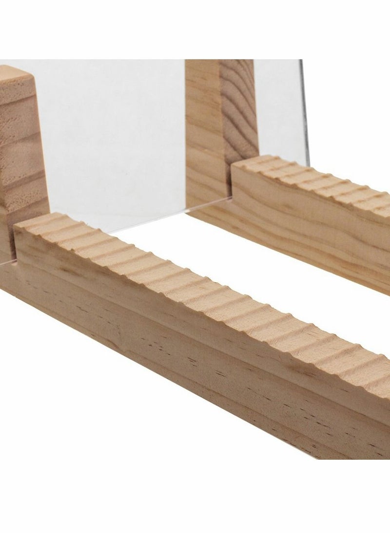 Excefore حامل تخزين السجلات، 7 أو 12 بوصة LPs منظم خشبي صلب مع نهايات أكريليك شفافة، يتسع لحد 50 ألبوم، يعرض الفرديات في حامل سجلات محمول عصري أنيق - Image 2