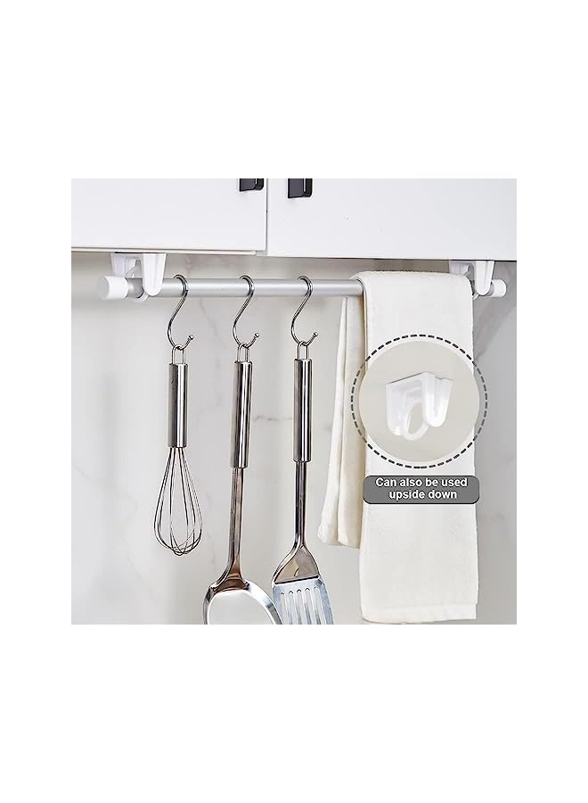 erorex Self Adhesive Rotating Ring Curtain Rod Brackets, No Drilling, Adjustable Curtain Rod Holders for Kitchen, Bathroom, Hotel, 8Pcs (White)  - Image 3