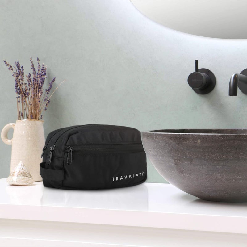 TRAVALATE Polyester Multipurpose Toiletry Kit Bag for Man and Women's | Double Compartment Travel Essentials Travel Organizer Pouch for Men Travel Kit for Toiletries - Black - Image 5