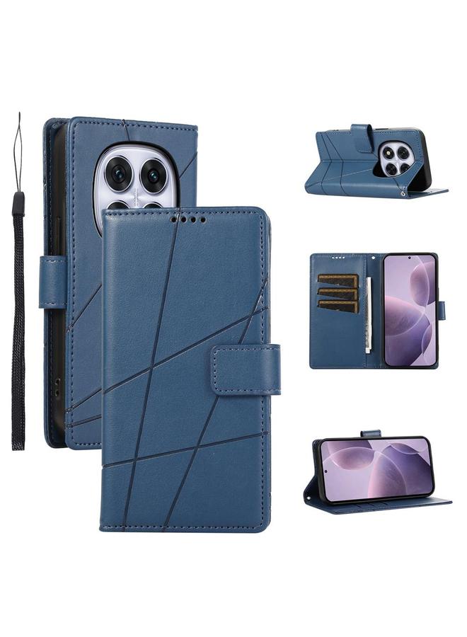 اس-توب جراب لهاتف Redmi Note 14 Pro 4G مصنوع من جلد البولي يوريثان الأصلي ومزخرف بخطوط منقوش - Image 1