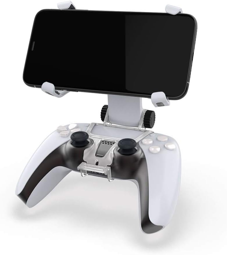 OSTENT Adjustable Convenient Mobile Phone Bracket Handle Clamp Holder Stand Mount Clip for Sony PS5 DualSense Wireless Controller - Image 1