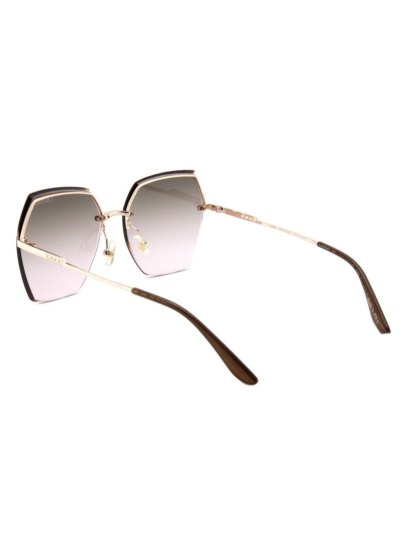 LAOONT Women's Sunglass Polarized Lens Hexagon Semi-Rimless Frame-Stylish Design - Image 4