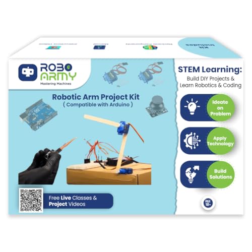 Roboarmy DIY Robotic Arm Project Kit for Kids Age 12+ | Servo Control with Joystick | Robotics & Coding STEM Kit | Free Tutorials, Code & Live Support | Class 7-10 - Image 1