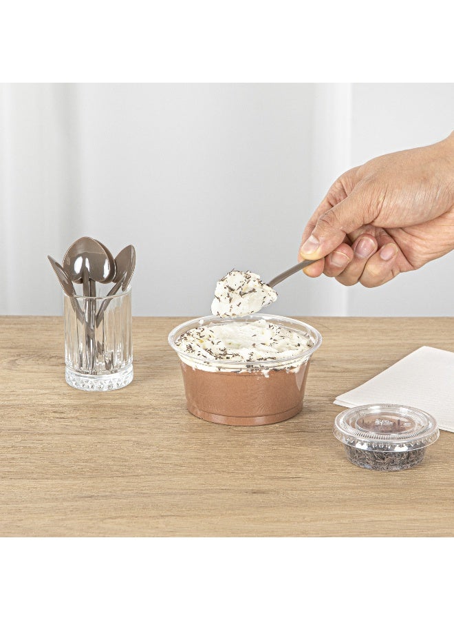 Restaurantware 3.5 Inch x 1.3 Inch Heart Spoons, 500 Disposable Mini Plastic Spoons - Heart-Shaped, For Desserts, Gray Plastic Tasting Spoons, For Parties Or Events - Image 5