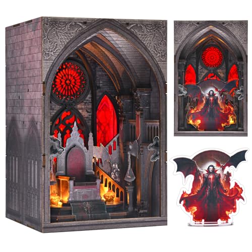 CCCDF Book Nook Kit DIY Miniature House Dollhouse Kit for Adults and Teens Booknook Tiny House Bookshelf Decor Book Nook Gifts for Family Friends Throne of Blood - Image 1