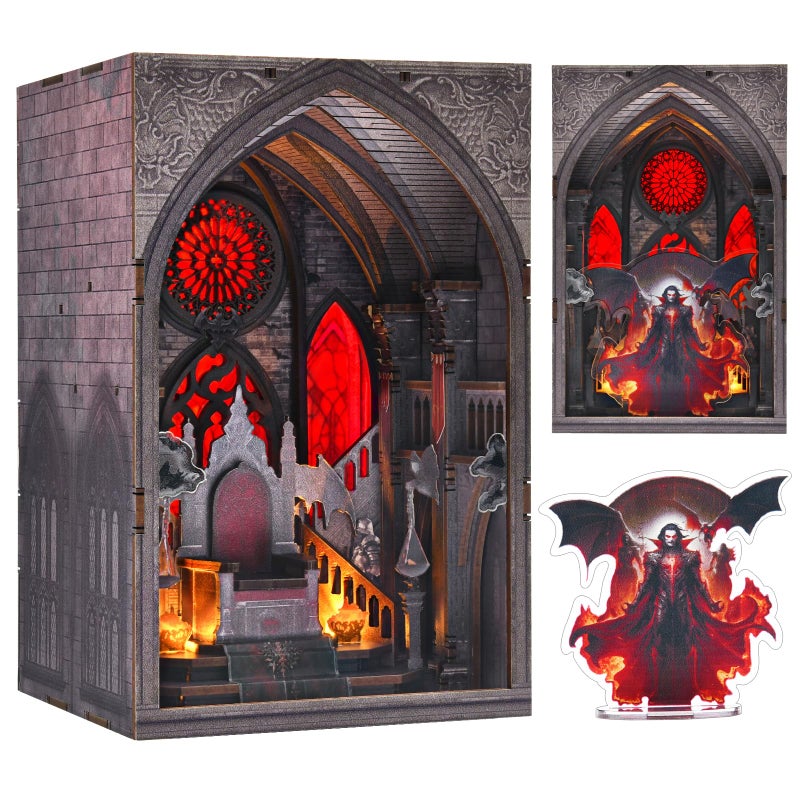 CCCDF Book Nook Kit DIY Miniature House Dollhouse Kit for Adults and Teens Booknook Tiny House Bookshelf Decor Book Nook Gifts for Family Friends Throne of Blood - Image 3