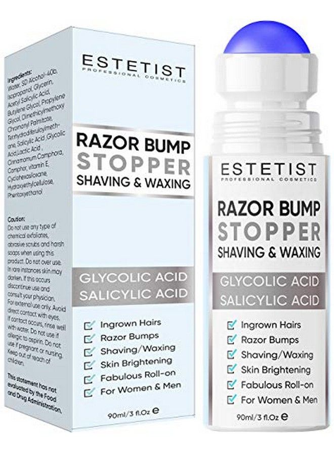 Estetist Razor Bump Stopper Solution For Ingrown Hair Skin Care Treatment For Face Neck Bikini Area Legs And Underarm Area After Shave Serum For Men And Women With Salicylic Acid Glycolic Acid - Image 1