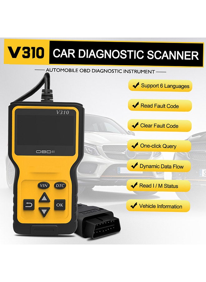 OBD OBDII Scanner, Code Reader, Car Diagnostic Scanner, Engine Fault Code Reader Detector, Auto Vehicle Scan Tool