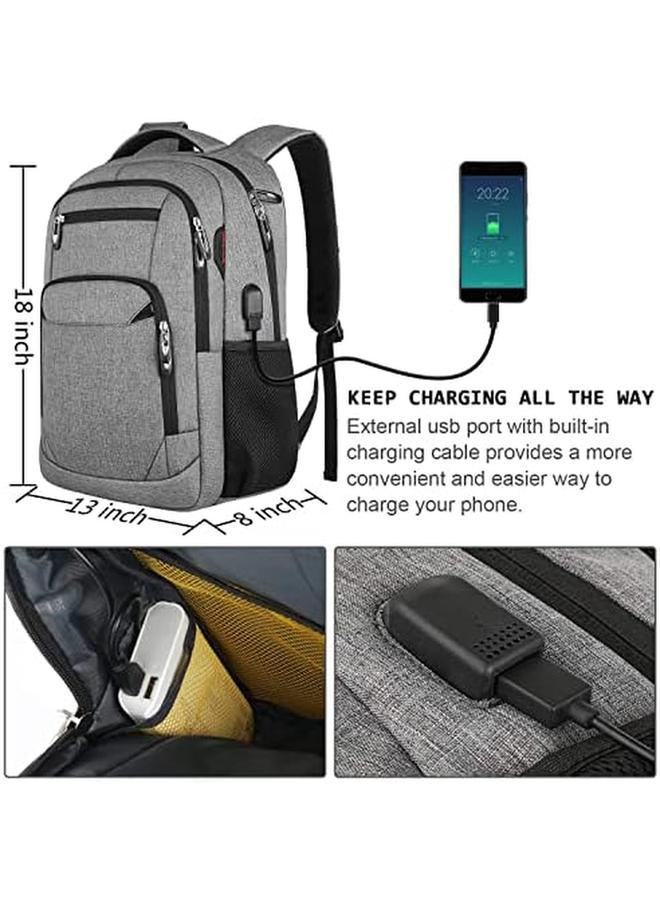 erorex Travel Laptop Backpack Business Laptops Backpack With Usb Charging Port Water Resistant College School Computer Bag For Women And Men Fits 15.6 Inch Laptop And Notebook  - Image 2