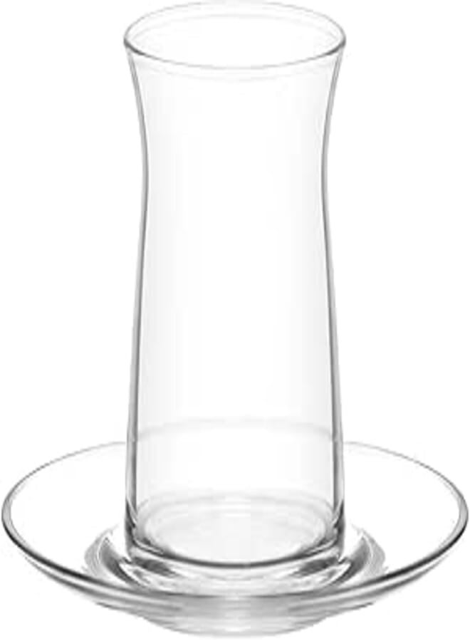 LAV VERA Tea Glass /12 Pcs including Saucers / 180 cc - 6.25 Oz/Elegant design, Trusted Brand, Attractive shape of Tea & Coffee