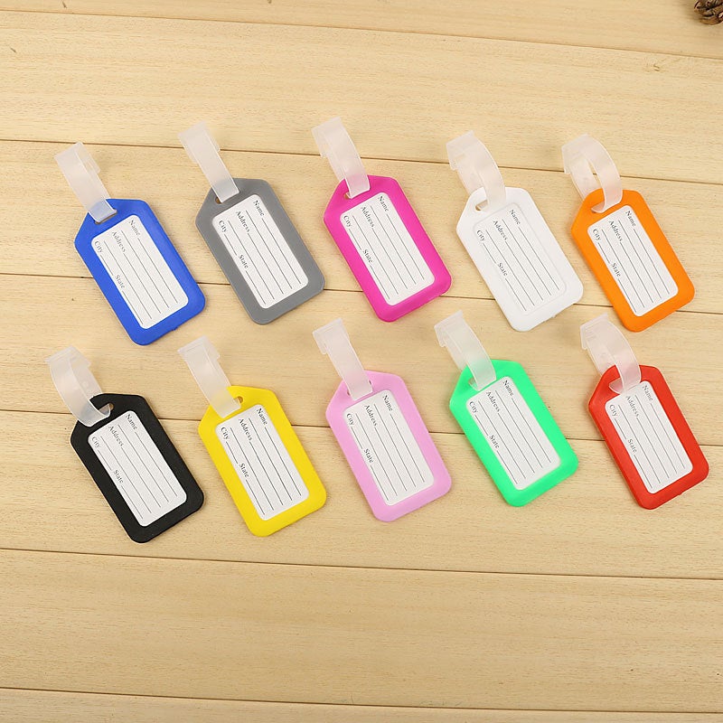 Customizable PP Plastic Luggage Tag Orange