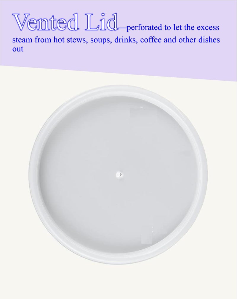 Mr. Miracle 4 Ounce Foam Bowl with Lid for Hot and Cold Foods. Pack of 100 Sets. Disposable Soup Container with Vented Lid. Great for Ice Cream  Yogurt  Soup  Takeout - Image 4
