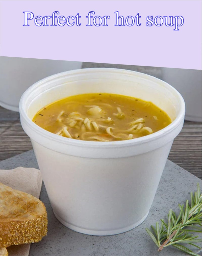 Mr. Miracle 4 Ounce Foam Bowl with Lid for Hot and Cold Foods. Pack of 100 Sets. Disposable Soup Container with Vented Lid. Great for Ice Cream  Yogurt  Soup  Takeout - Image 3