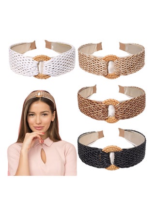 SYOSI 4Pcs Straw Headband, for Women Rattan Raffia Headband Boho Top Knotted Headwear Summer Woven Hair Accessories, Fashion Jewelry Gifts for Women Girls - pzsku/Z0AFBD26C2A5075632A79Z/45/_/1706754334/2980ca8e-21cc-40b4-a3b9-ad7644cebc69