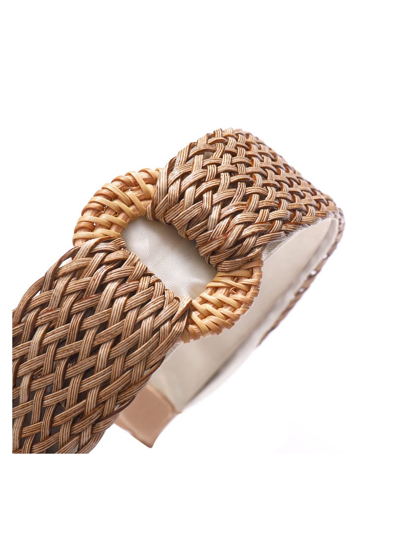 SYOSI 4Pcs Straw Headband, for Women Rattan Raffia Headband Boho Top Knotted Headwear Summer Woven Hair Accessories, Fashion Jewelry Gifts for Women Girls