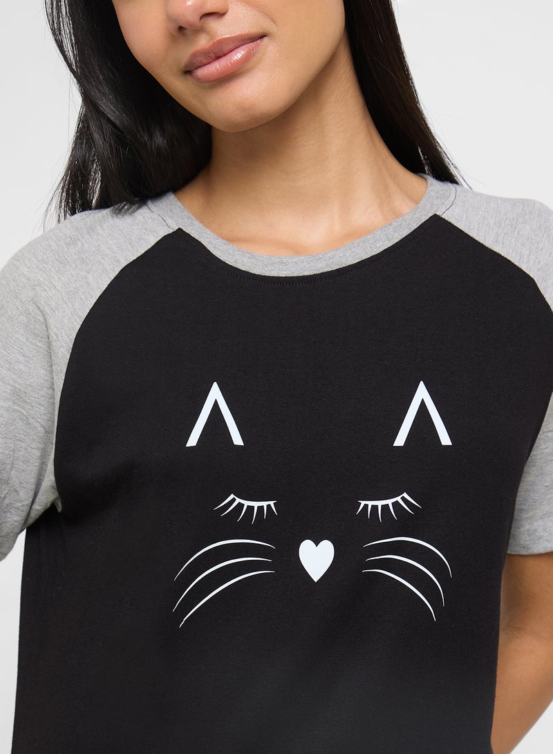 Ginger Cotton Graphic T-Shirt Night Dress  - Image 3