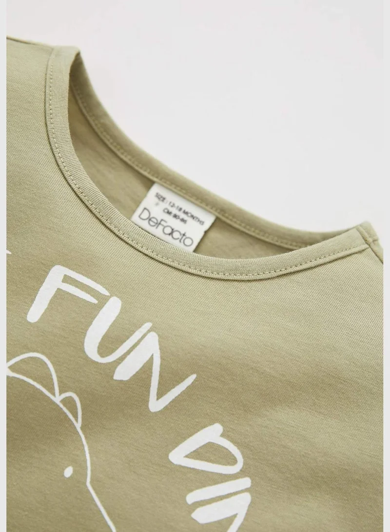 DeFacto Short Sleeve Dinasour Print T-Shirt & Mini Short Set