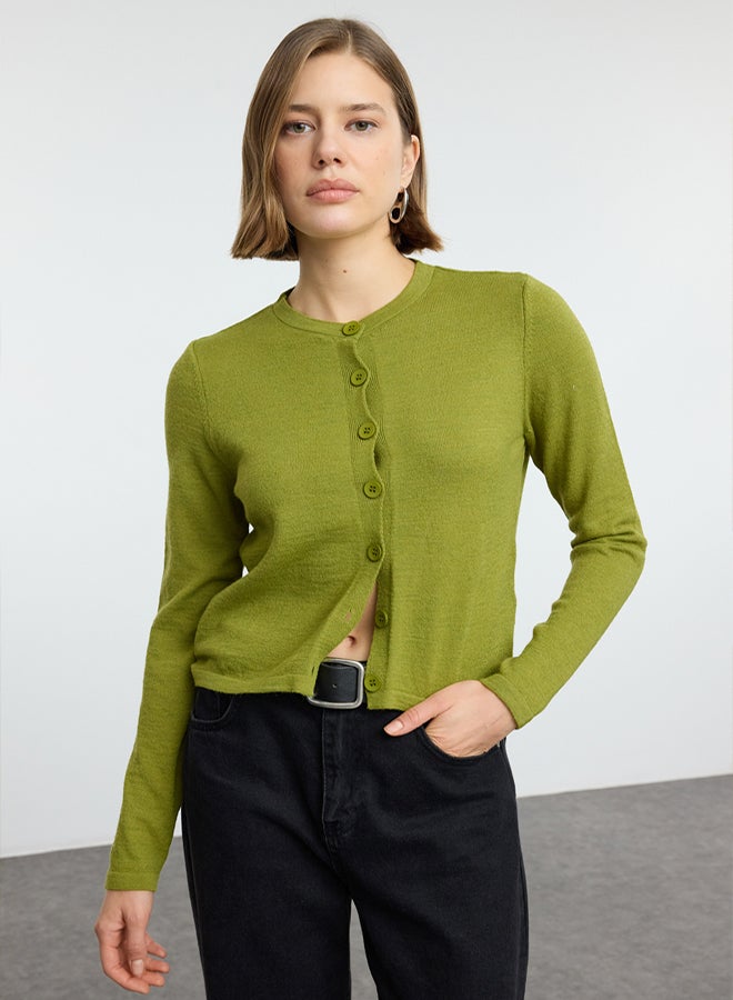 trendyol Green Woolen Jacket Look Knitwear Cardigan - Image 2