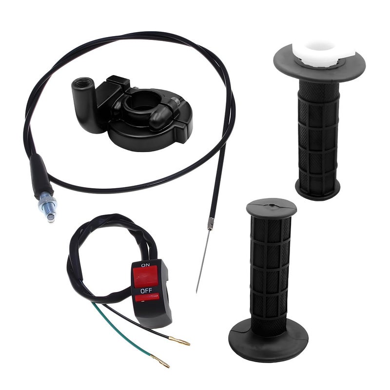 Yourkar Twist Throttle Accelerator Handle Grips Throttle Cable Kit for 50cc 90cc 110cc 125cc Twist Throttle Accelerator Handle Grips and Cable Set Motorcycle Accessories