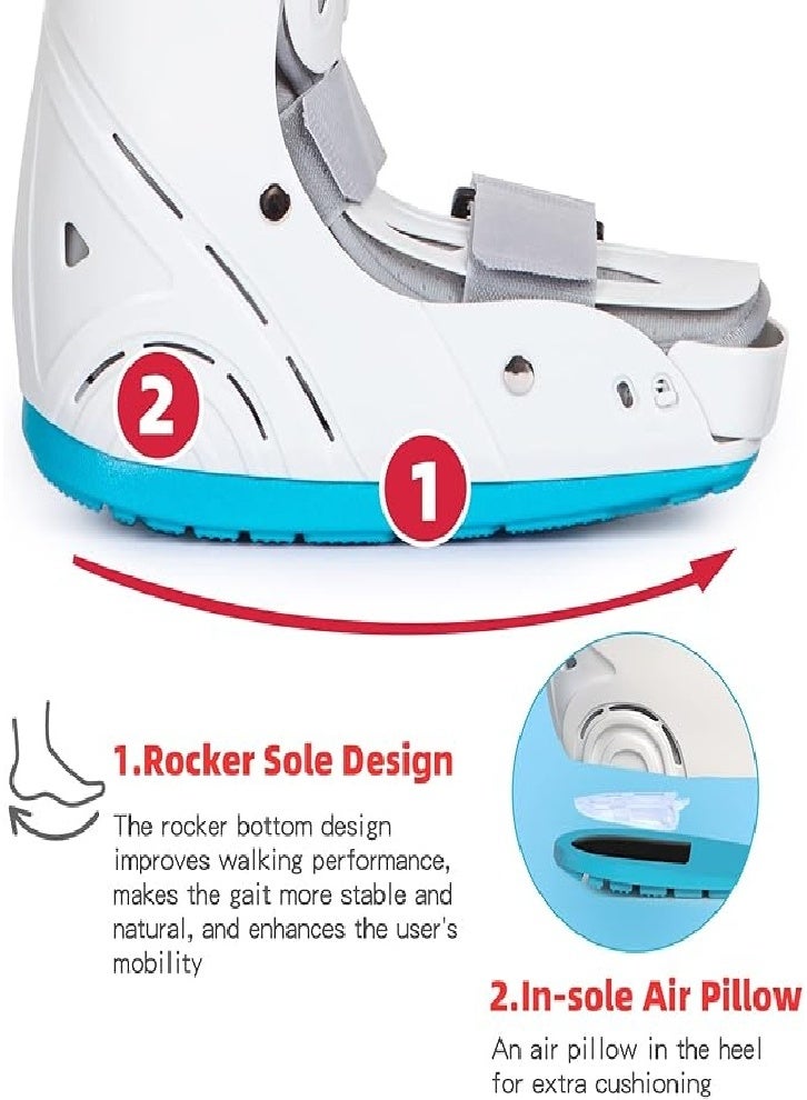 Medical inflatable high-top walking boots, long orthopedic boots, fracture boots, ultra-light walking boots, suitable for sprained ankles, foot fractures or Achilles tendonitis - Image 5