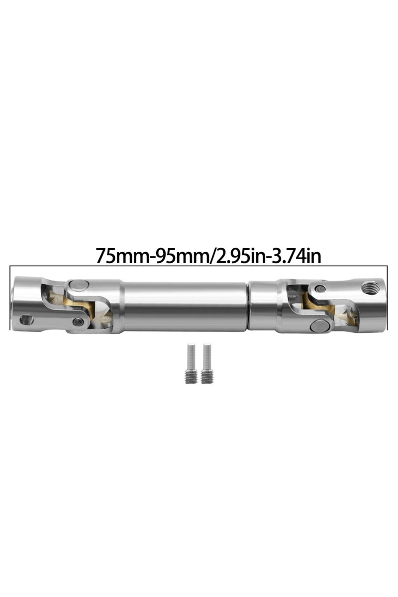 silver-L75MM Metal Internal Spline Drive Shaft Universal Joint Driveshaft for 1/10 RC Car Crawler Ax