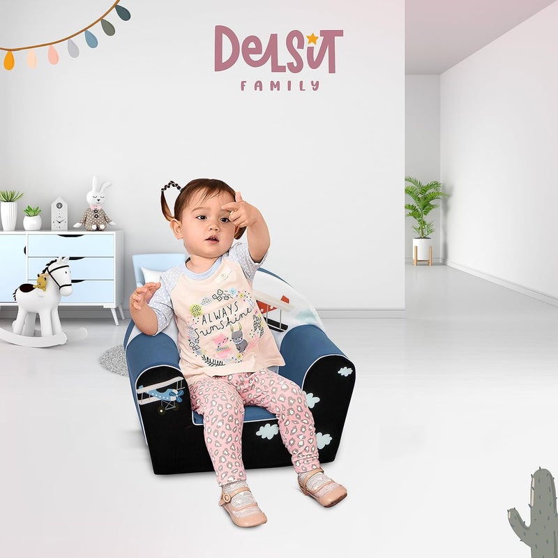 Delsit Arm Chair Plane Midnight for Kids - Image 2