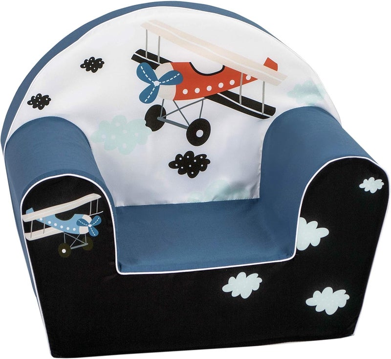 Delsit Arm Chair Plane Midnight for Kids - Image 1