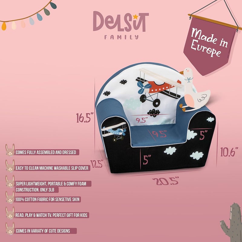 Delsit Arm Chair Plane Midnight for Kids - Image 3