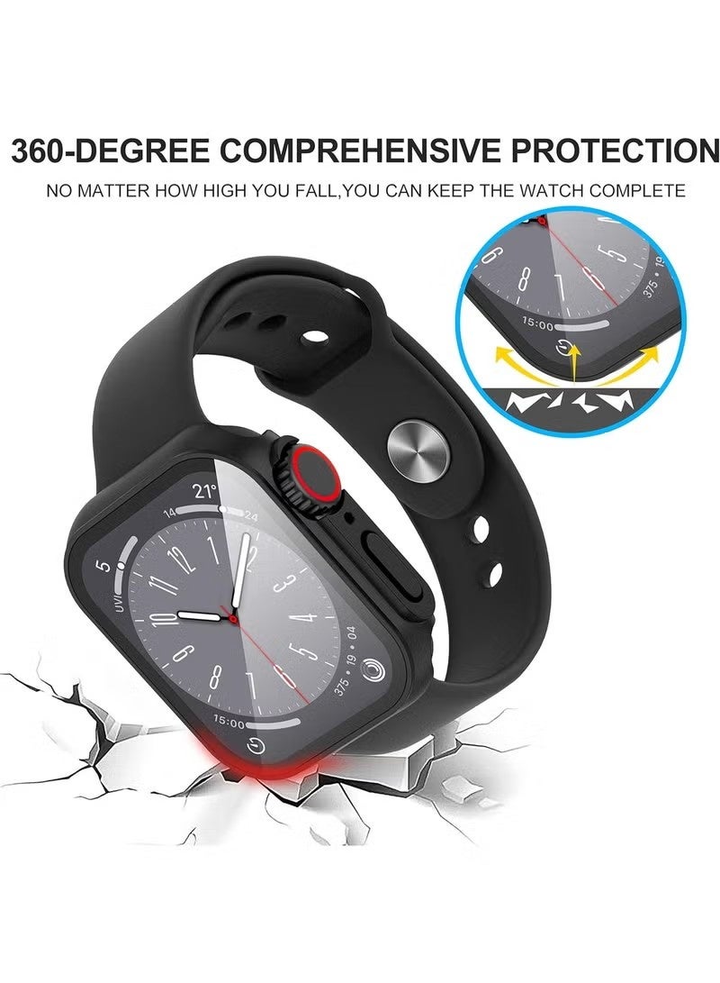 Screen Protector Cover for Apple Watch 44mm Hard PC Front & Rear Bumper Case for iwatch series 6/SE (black) - Image 3